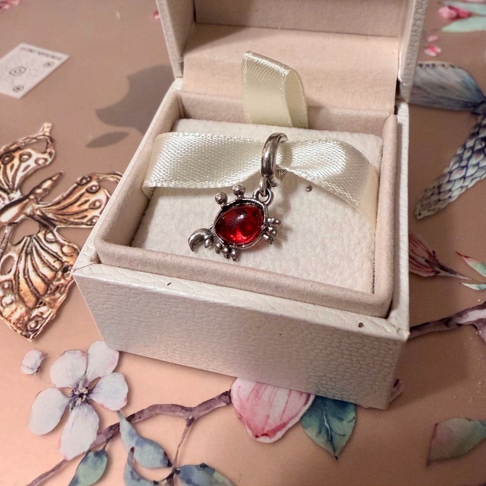 Sterling silver crab charm little mermaid